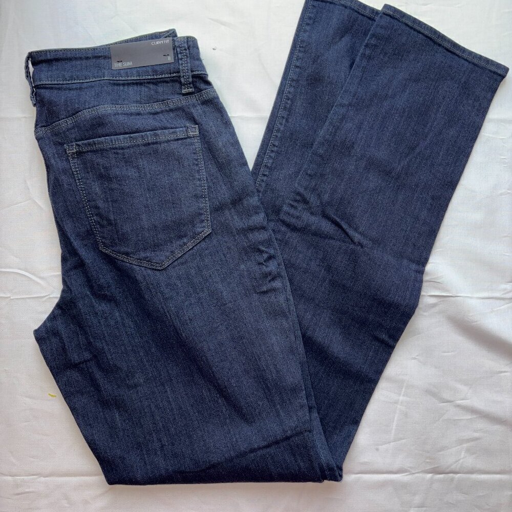 NEW NWT Ann Taylor The Slim Boot Curvy Fit Jeans Dark Wash Size 8